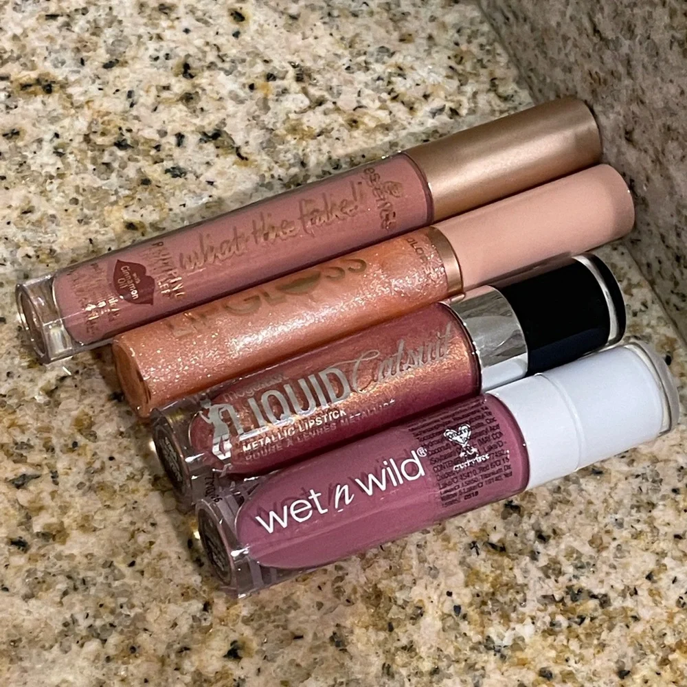 Wet n Wild Essence L.A. Colors Pink Nude Lipgloss Lip Gloss Bundle Lot of 4